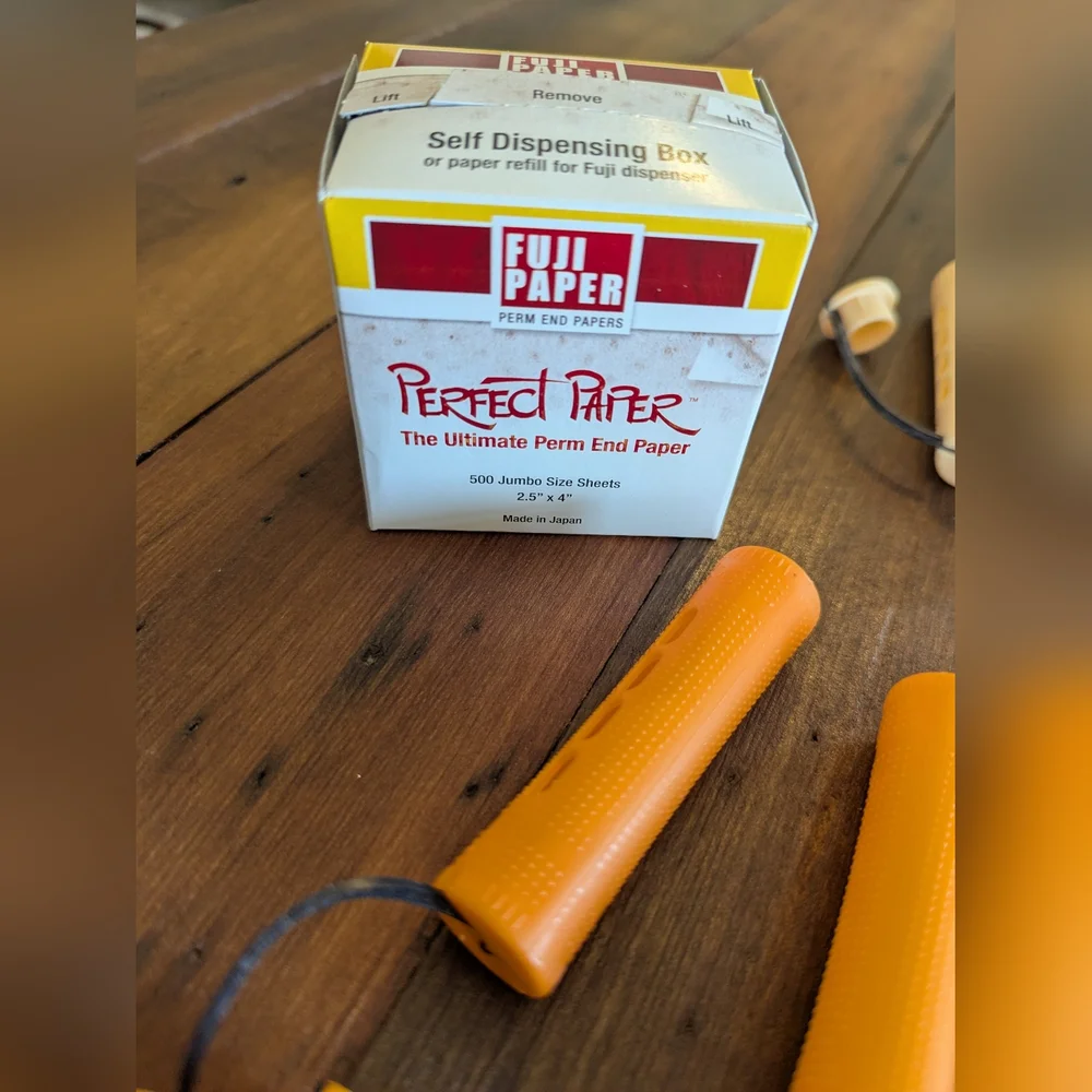 Vintage Perm Rods W/ Elastic Clasps (48 CT) &‎ Box 500 CT Jumbo Perm End Papers